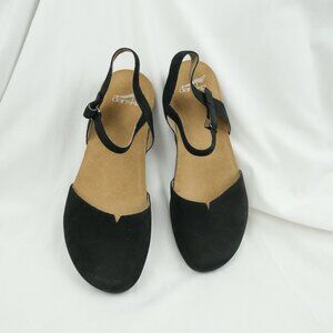 Dansko Rowan Black Nubuck Slingback Shoes Size 40